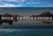 黑料科普：花絮背后5条亲测有效秘诀