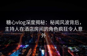 糖心vlog深度揭秘:秘闻风波背后,主持人在酒店房间的角色疯狂令人意外