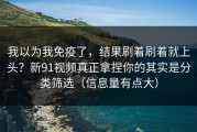 我以为我免疫了，结果刷着刷着就上头？新91视频真正拿捏你的其实是分类筛选（信息量有点大）