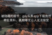 被隐藏的细节：gay头条app下载竟然牵扯黑料，真相曝光让人无法接受