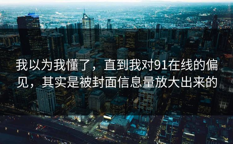 我以为我懂了，直到我对91在线的偏见，其实是被封面信息量放大出来的